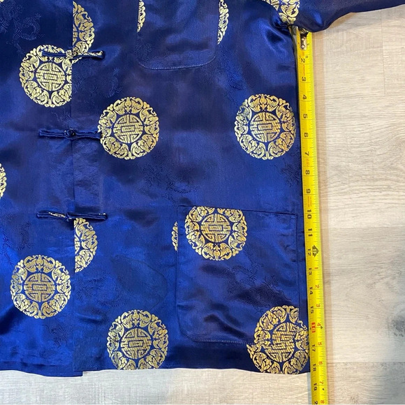 Vintage Asian Smoking Jacket Embroidered Dragon 🐉 - Picture 15 of 16